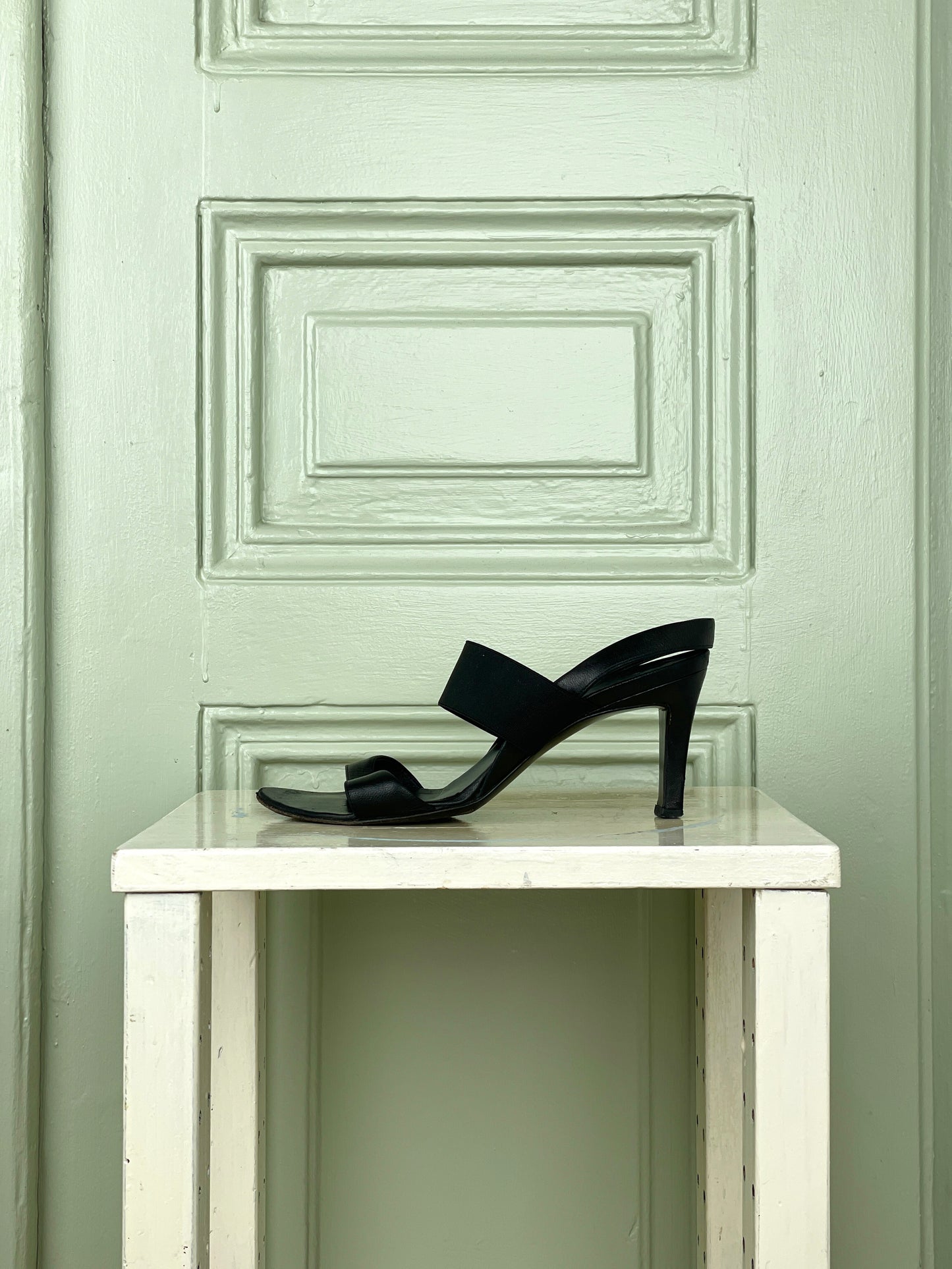 Helmut Lang 90s Elastic Strap Sandal Heels