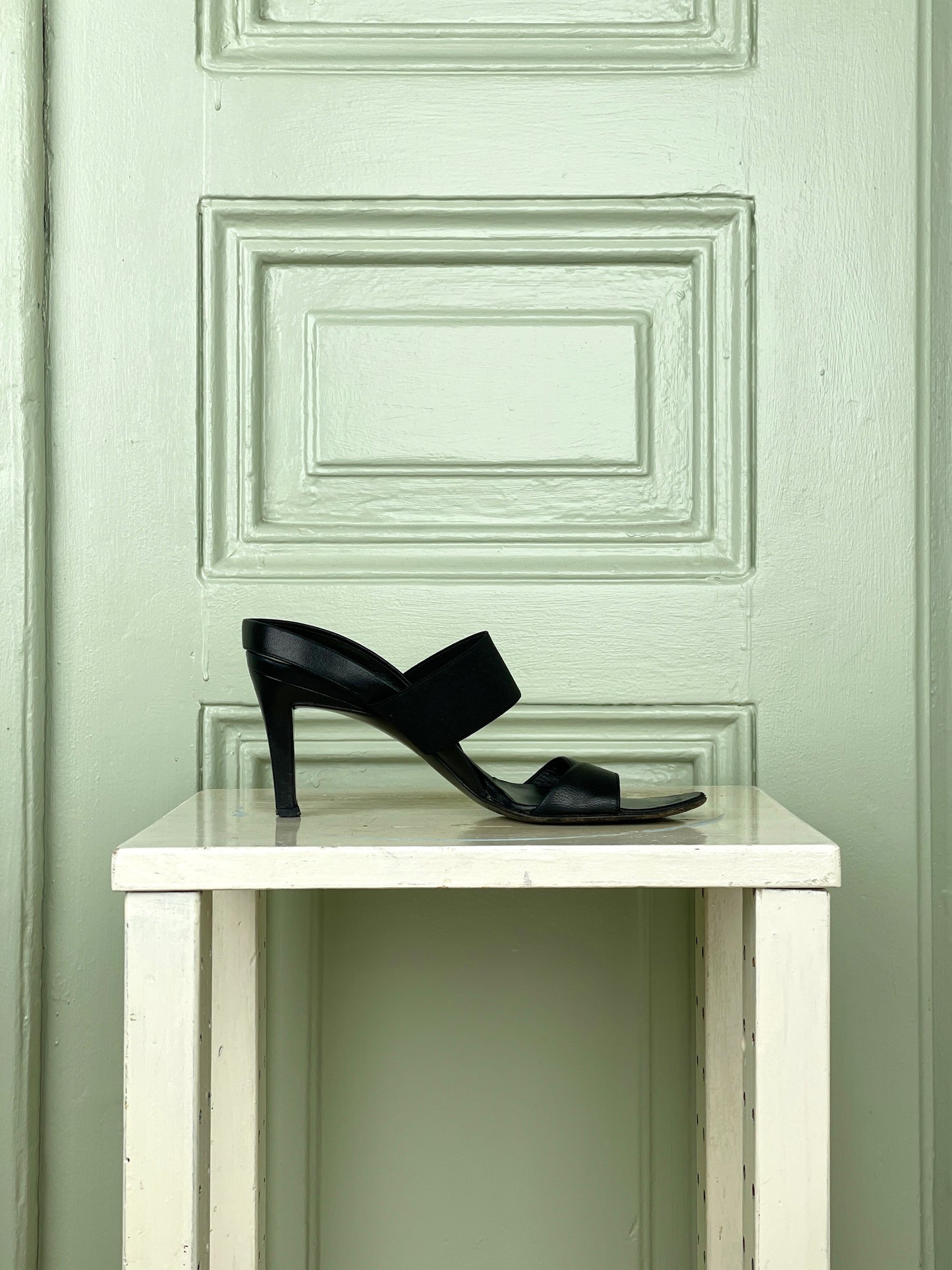 Helmut Lang 90s Elastic Strap Sandal Heels