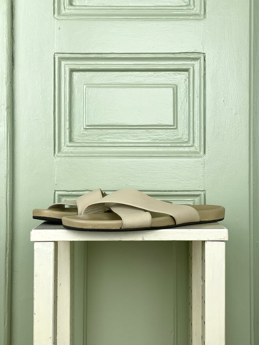 Helmut Lang 2000s Leather Cross Sandal Slides