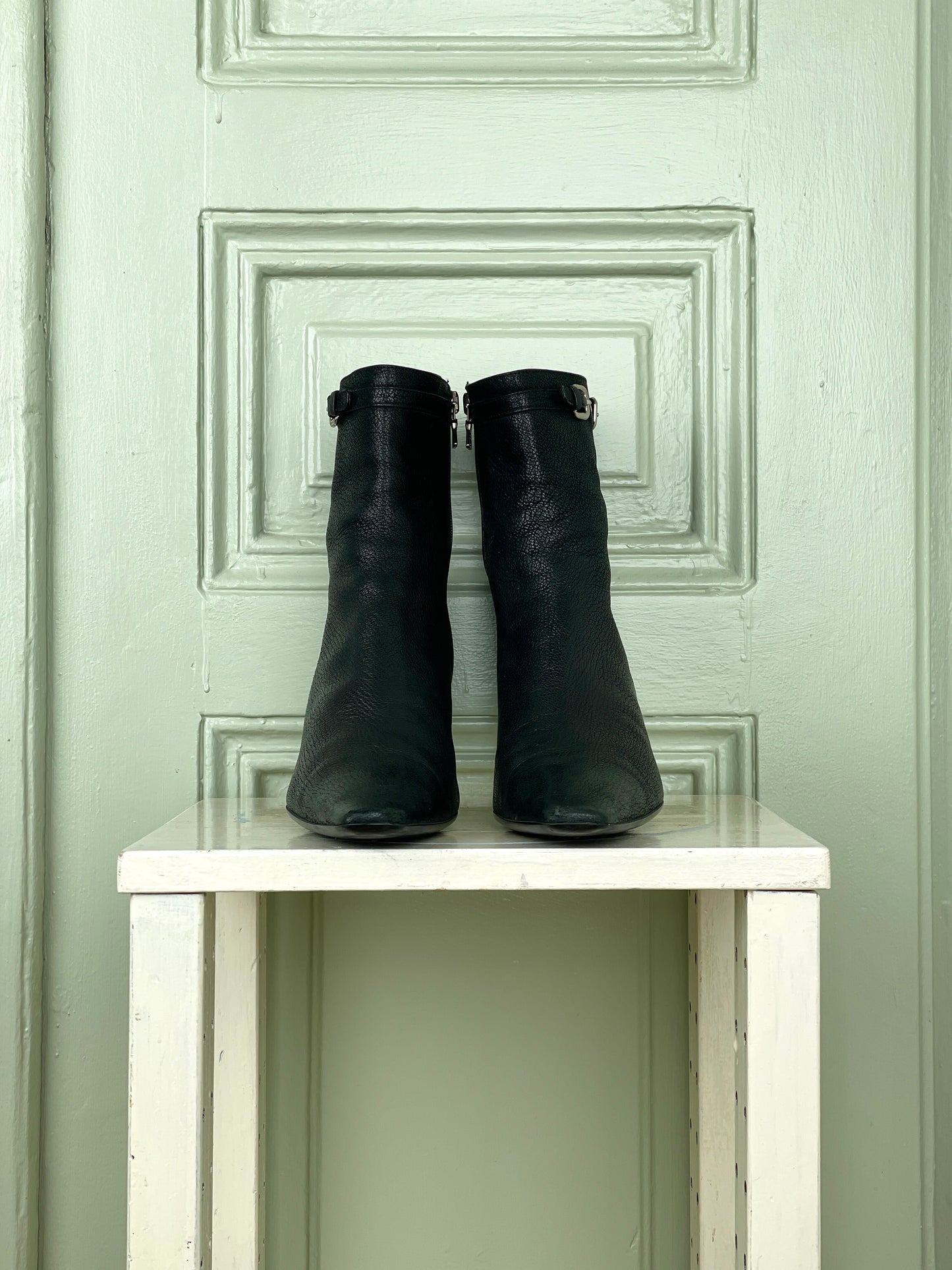 Prada 2000s Buckle Kitten-Heel Ankle Boots