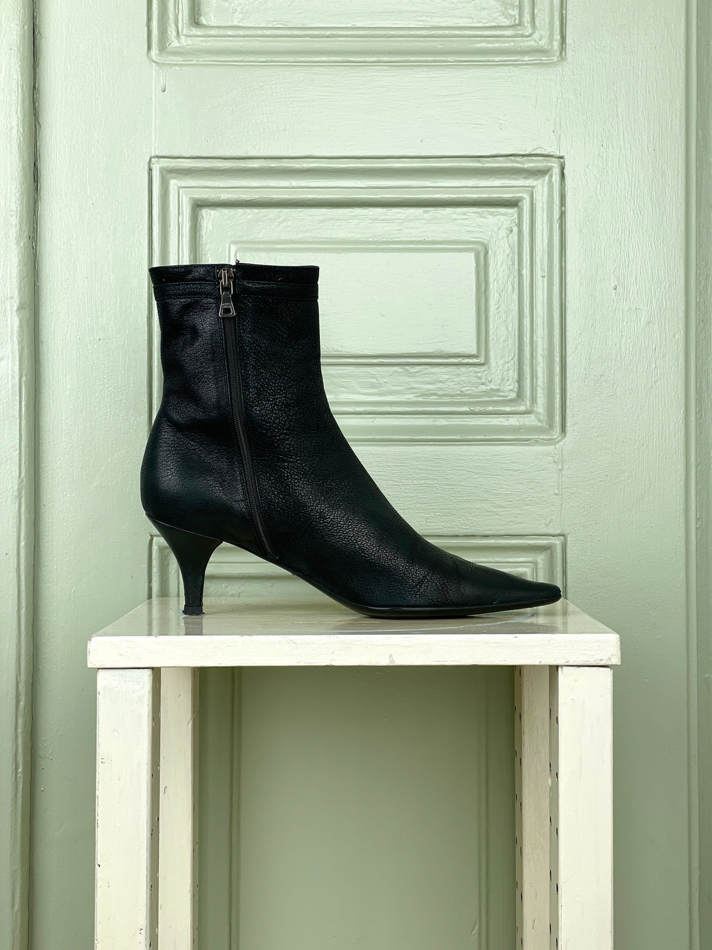 Prada 2000s Buckle Kitten-Heel Ankle Boots