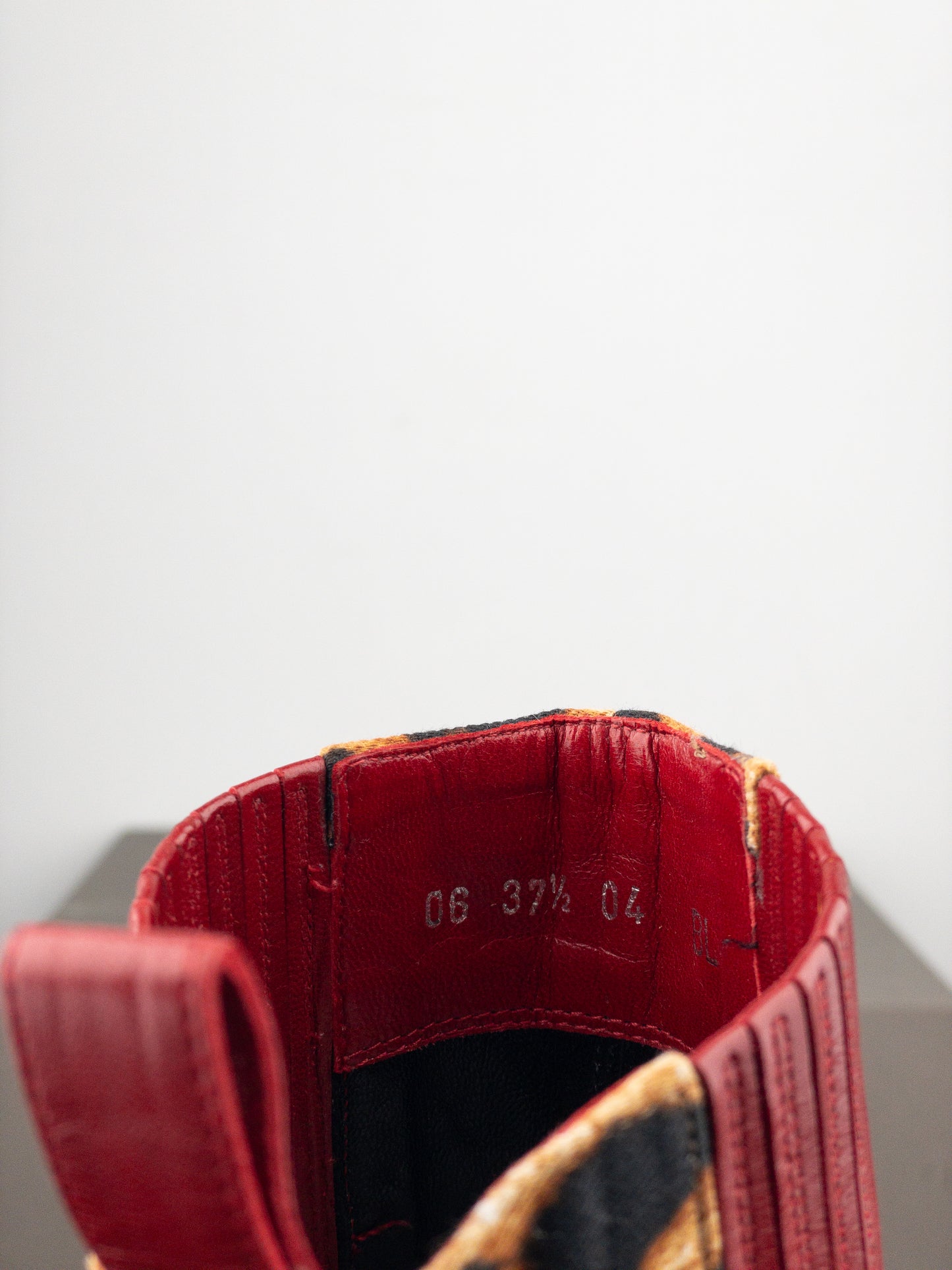 Dior by Galliano AW04 ‘I Love Dior’ Leopard Ankle Chelsea Heel Boots