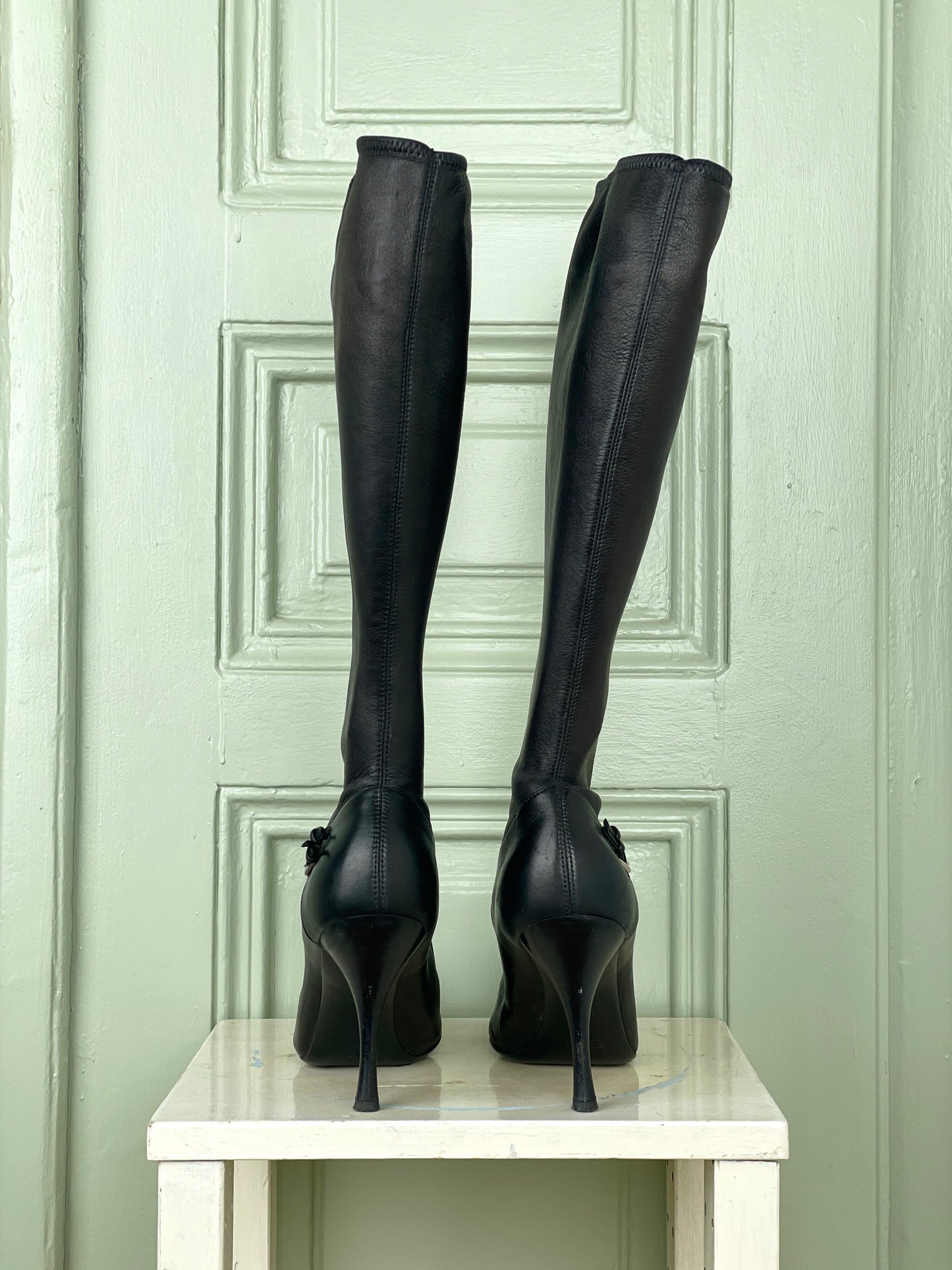 Prada 2000s Buckle High Heel Boots