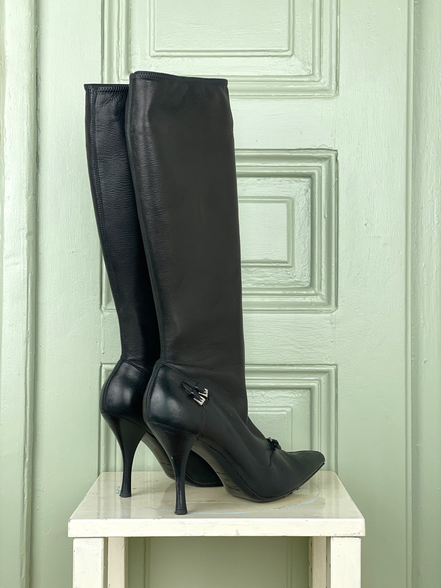 Prada 2000s Buckle High Heel Boots