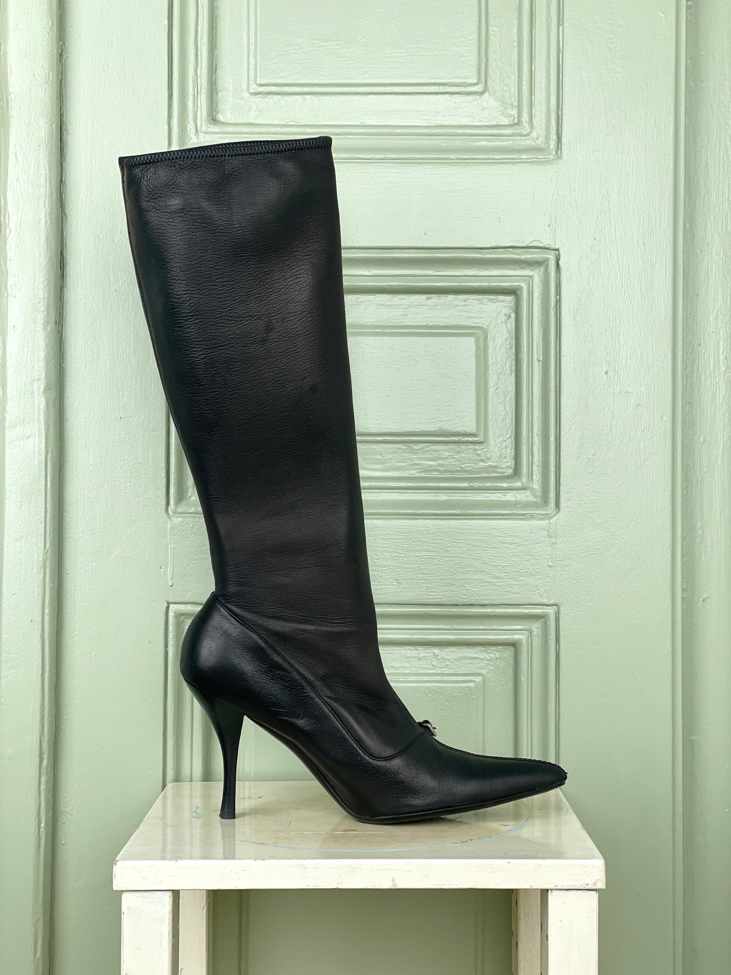 Prada 2000s Buckle High Heel Boots