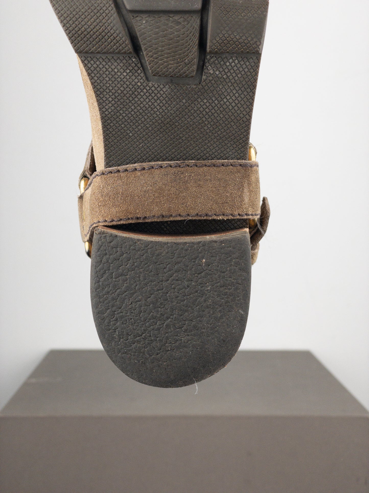 Prada 2000s Knee-High Suede Biker Boots