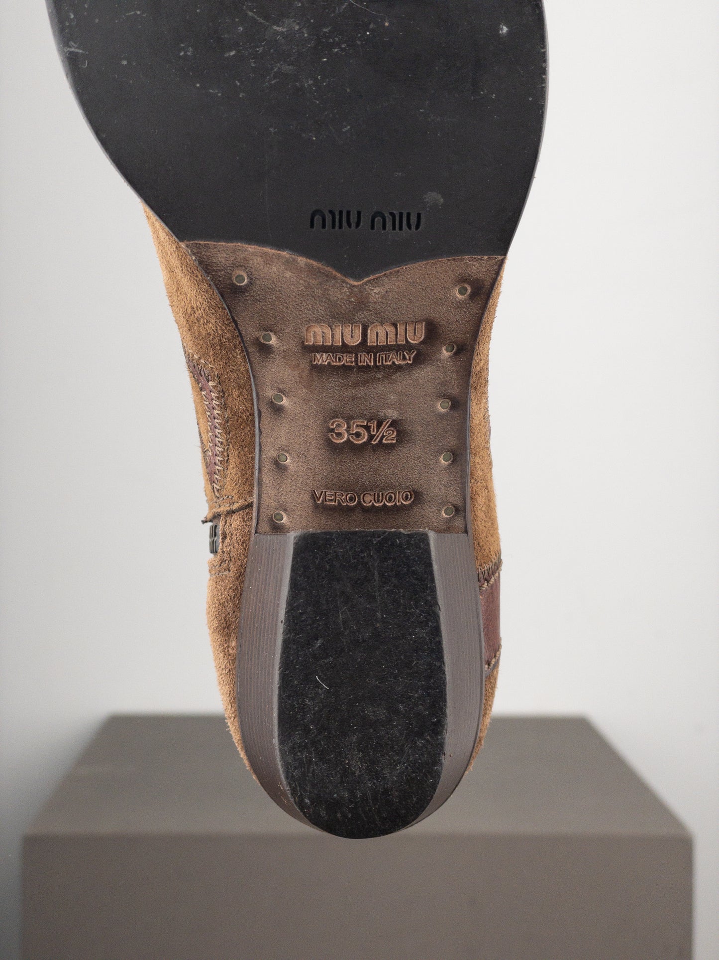 Miu Miu 2000s Knee-High Suede Cowboy Boots