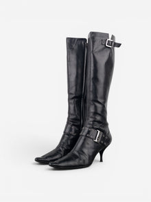 Dior by Galliano SS02 ‘Street Chic’ Buckle Knee-High Heel Boots