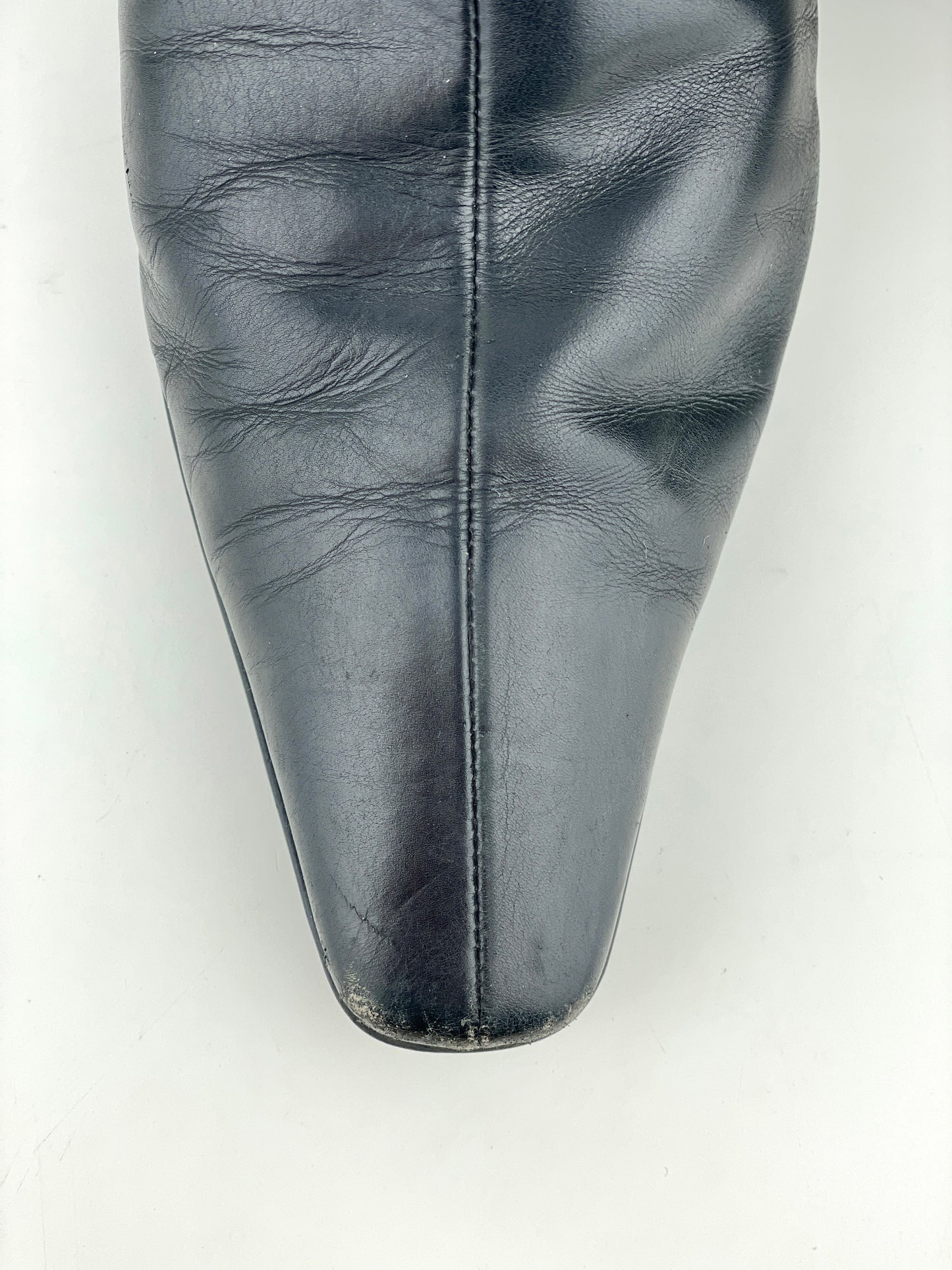 Prada 2000s Kitten Heel Buckle Boots