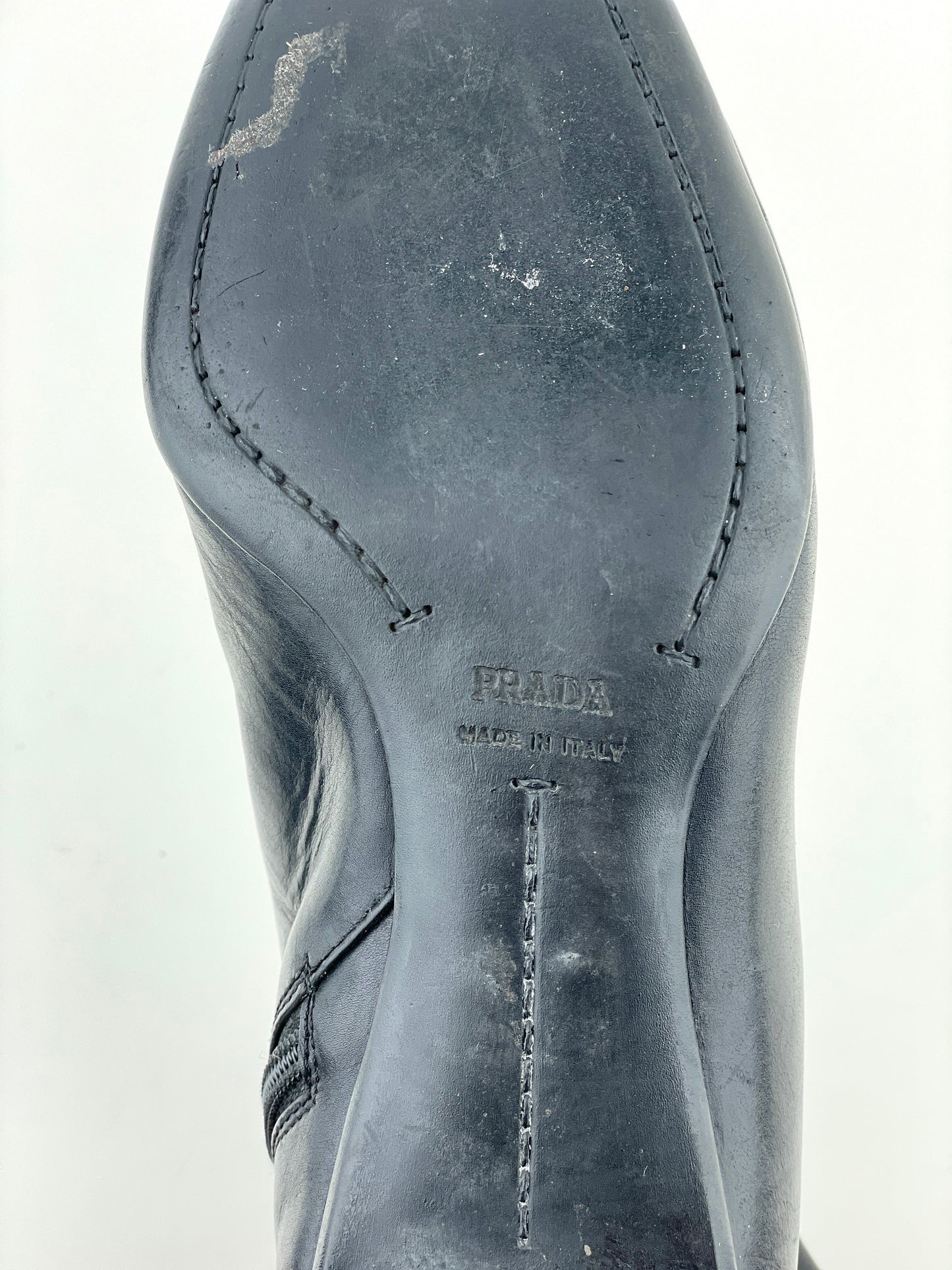 Prada 2000s Kitten Heel Buckle Boots
