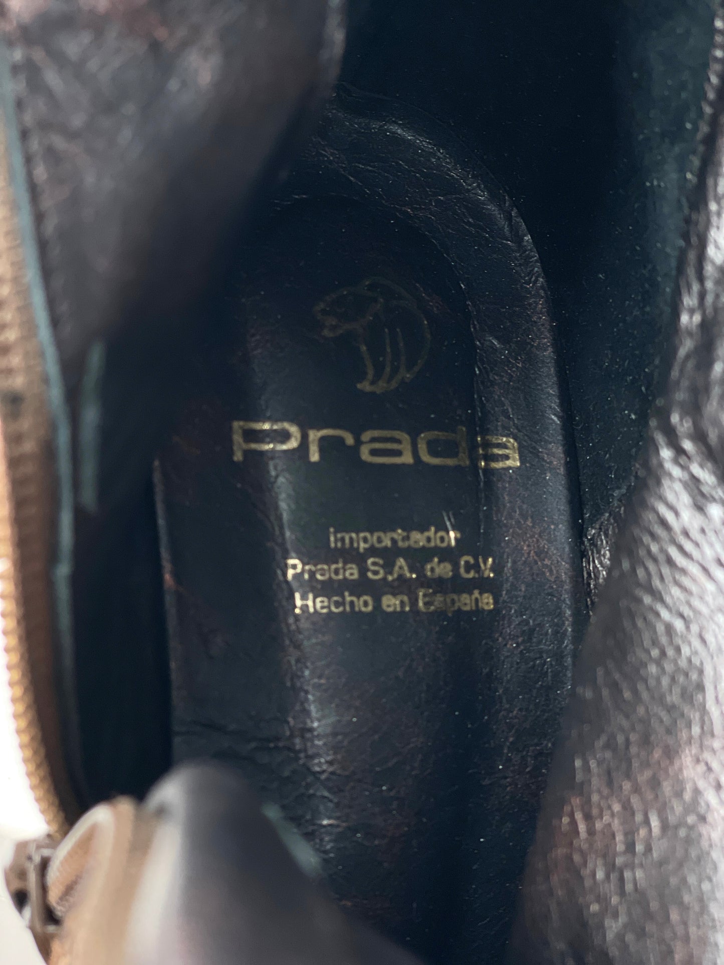Prada 90s Crocodile-Texture Harness Cowboy Boots