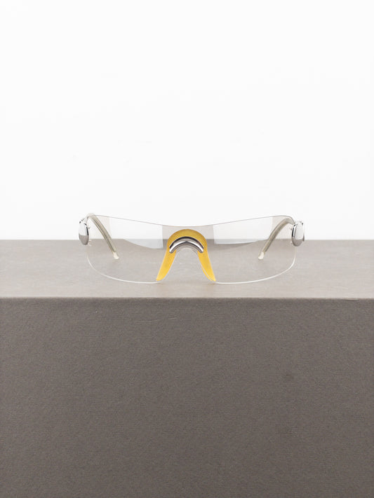 Dior by Galliano SS04 ‘Millenium’ Ruthenium Wrap Mask Shield Sunglasses