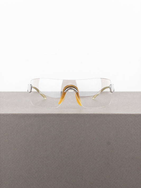 Dior by Galliano SS04 ‘Millenium’ Ruthenium Wrap Mask Shield Sunglasses