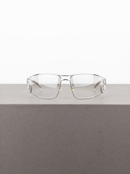 Dior by Galliano 2000s ‘Calandre’ Rimless Wrap Mask Shield Sunglasses