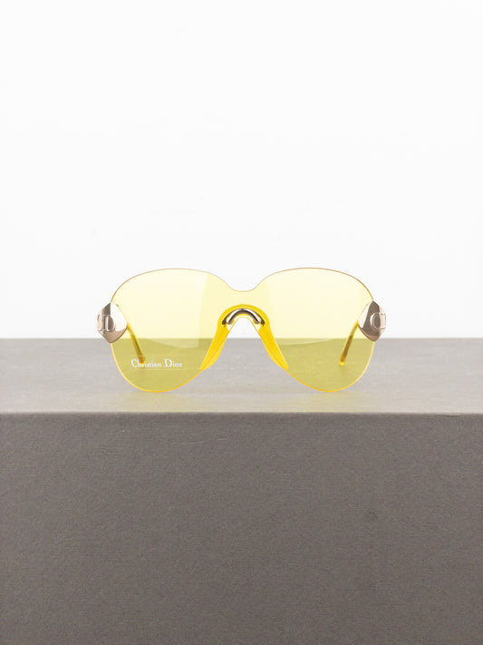 Dior by Galliano SS00 ‘Pilot’ Rimless Wrap Mask Shield Sunglasses