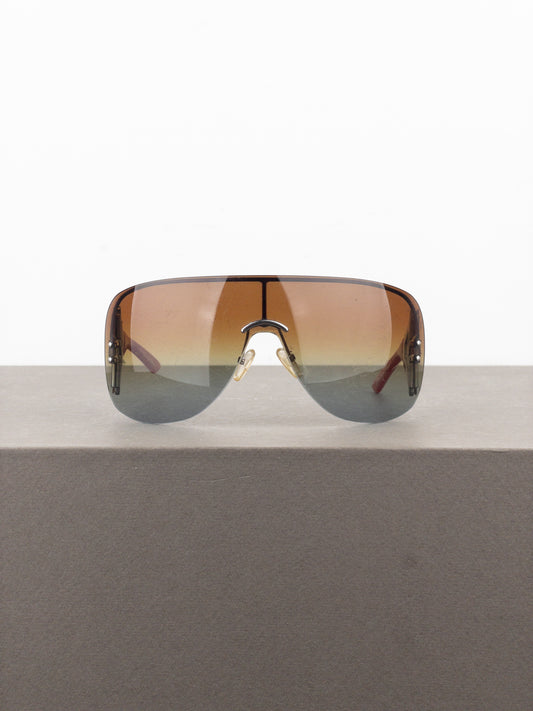 Dior by Galliano 2000s ‘Escrime 1’ Wrap Mask Shield Sunglasses