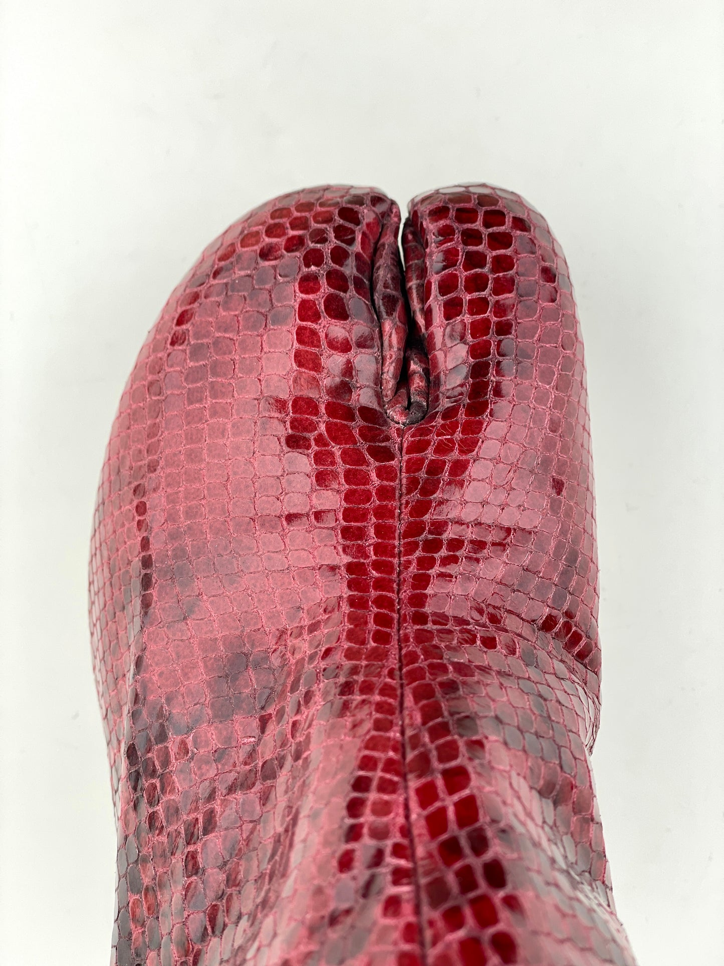 Maison Margiela Snakeskin Platform Tabi Ankle Boots