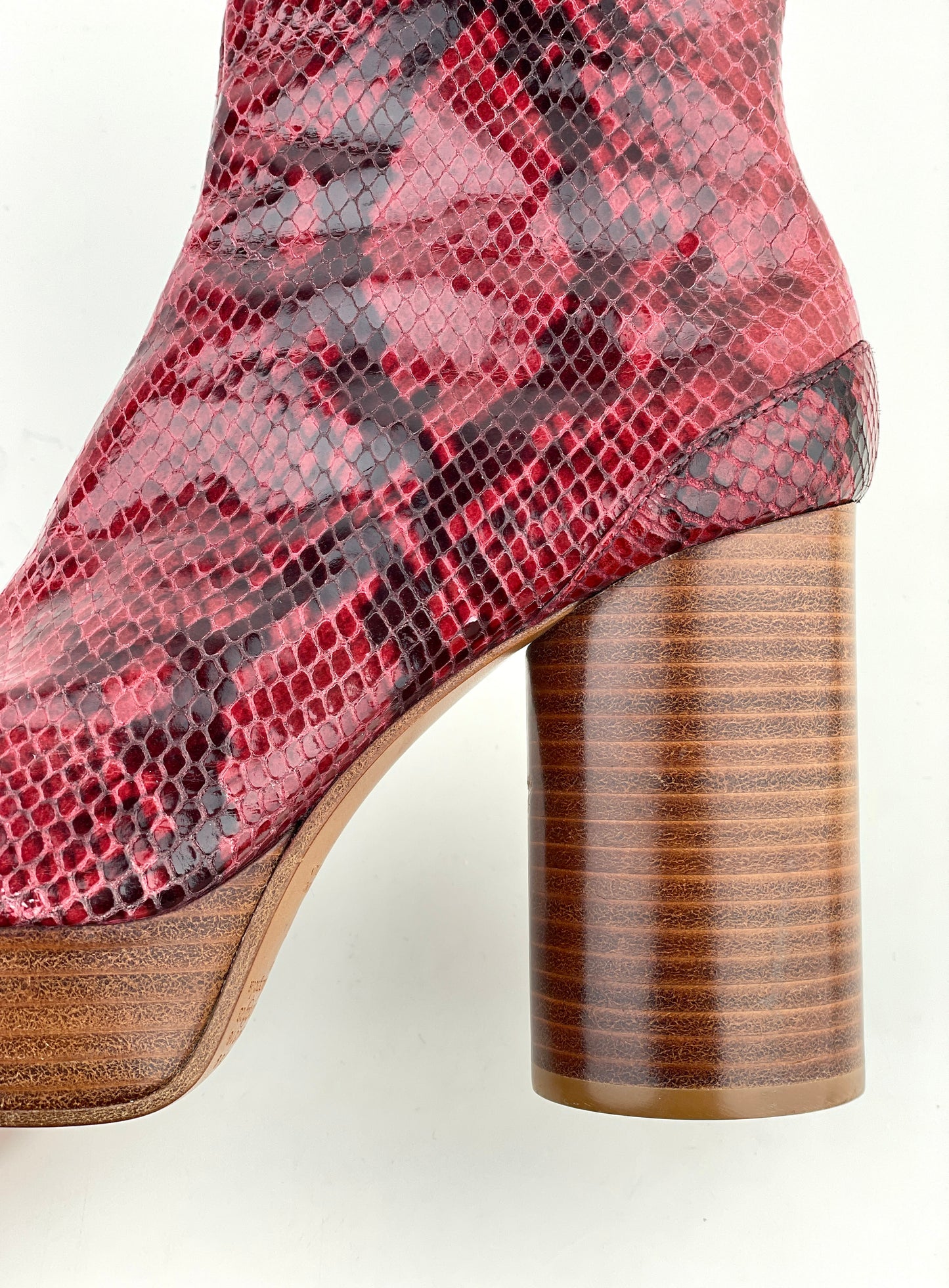 Maison Margiela Snakeskin Platform Tabi Ankle Boots