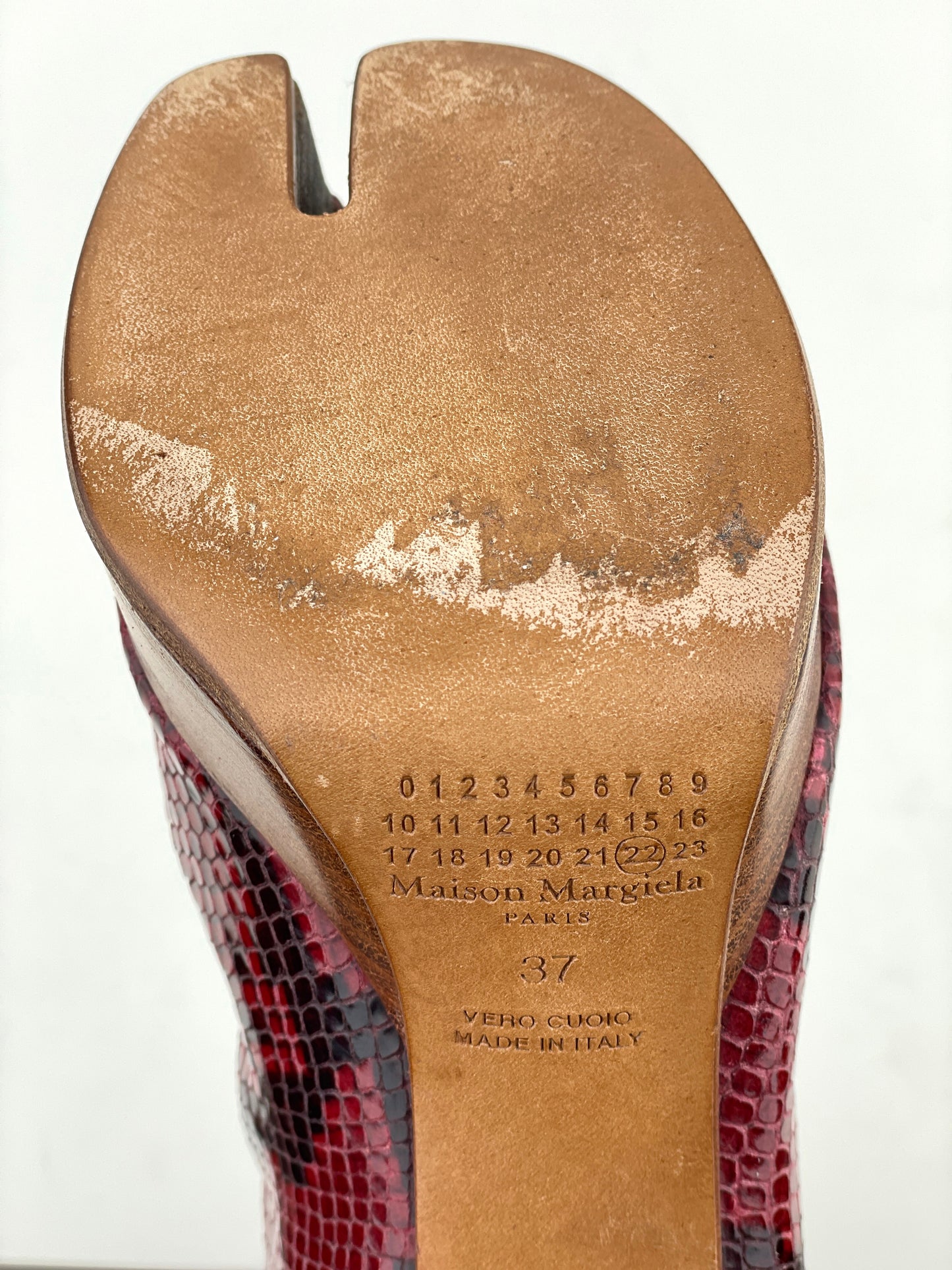 Maison Margiela Snakeskin Platform Tabi Ankle Boots