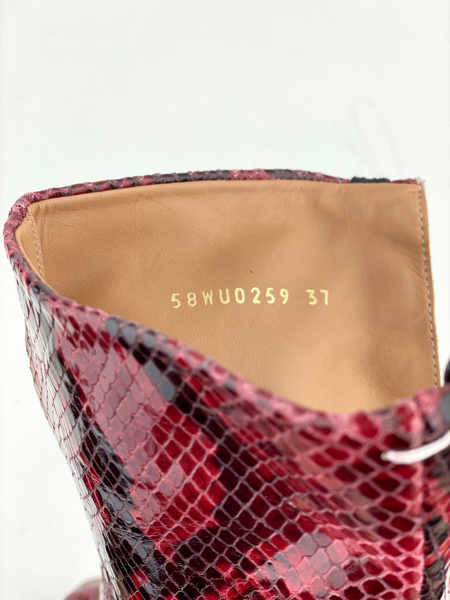 Maison Margiela Snakeskin Platform Tabi Ankle Boots