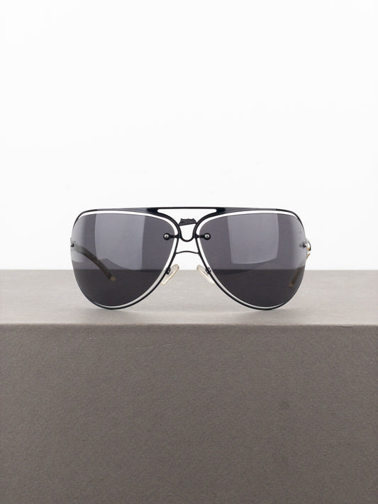 Jean Paul Gaultier 1990s SJP 006 Aviator Wrap Mask Shield Sunglasses