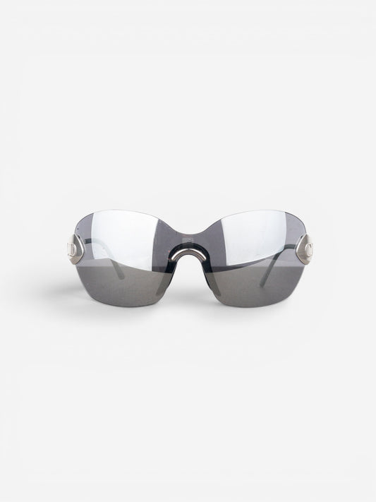 Dior by Galliano SS00 ‘Futura’ Rimless Pilot Wrap Mask Shield Sunglasses – photo 2