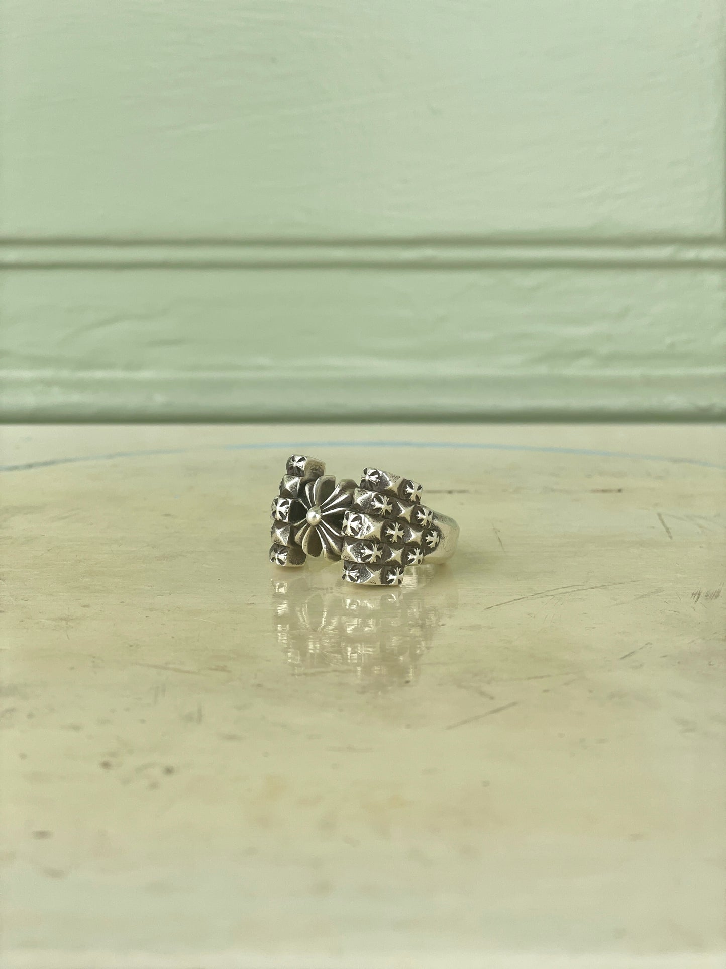 Chrome Hearts Big Plus Cross Tie Fighter Ring
