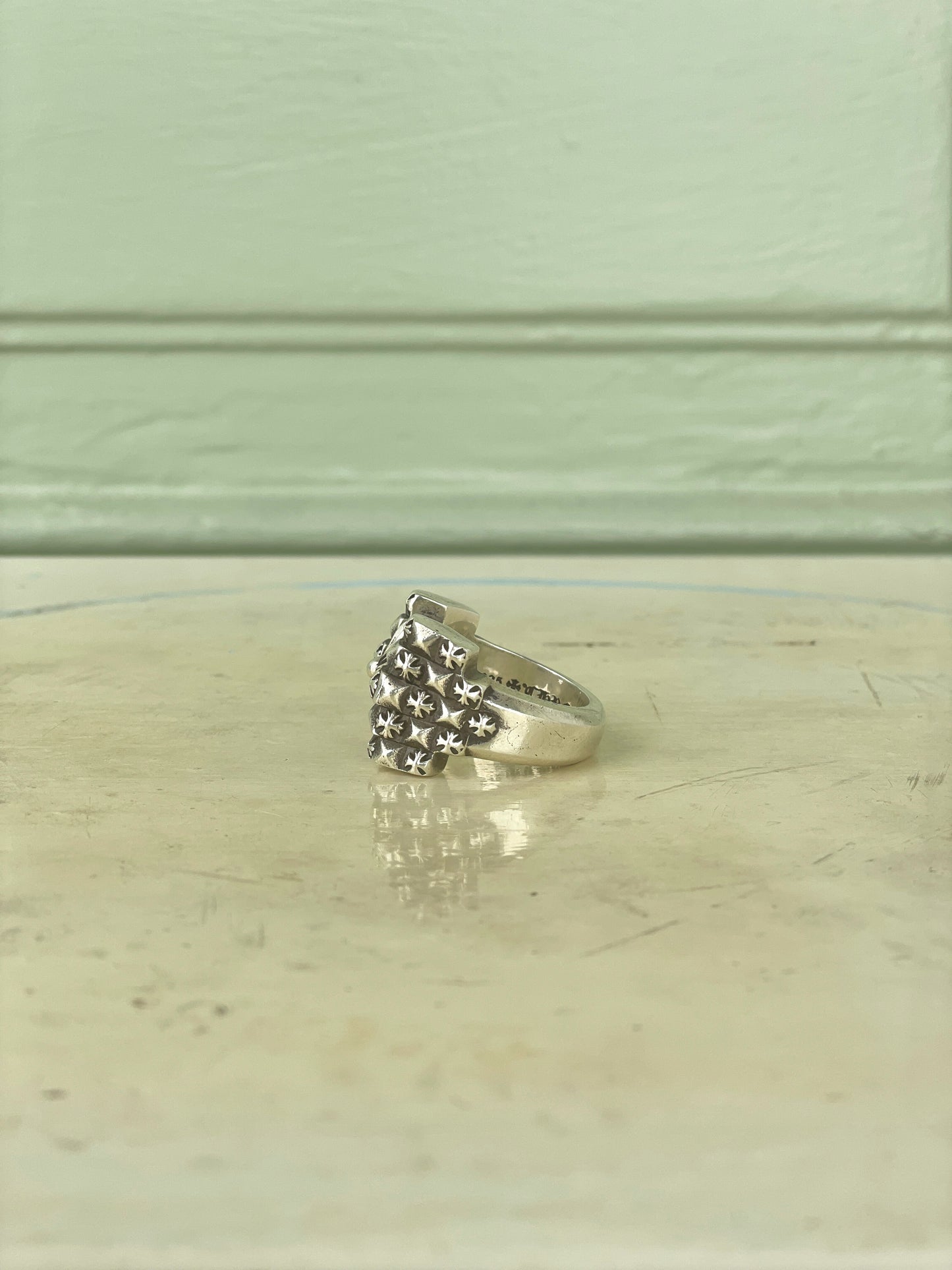 Chrome Hearts Big Plus Cross Tie Fighter Ring