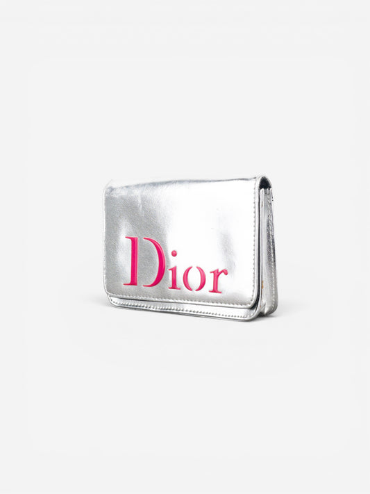 Dior 2000s Metallic Silver Cosmetic Bag – photo 2