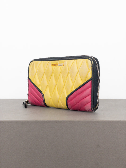 Miu Miu 2000s Quilted Biker Zipper Wallet