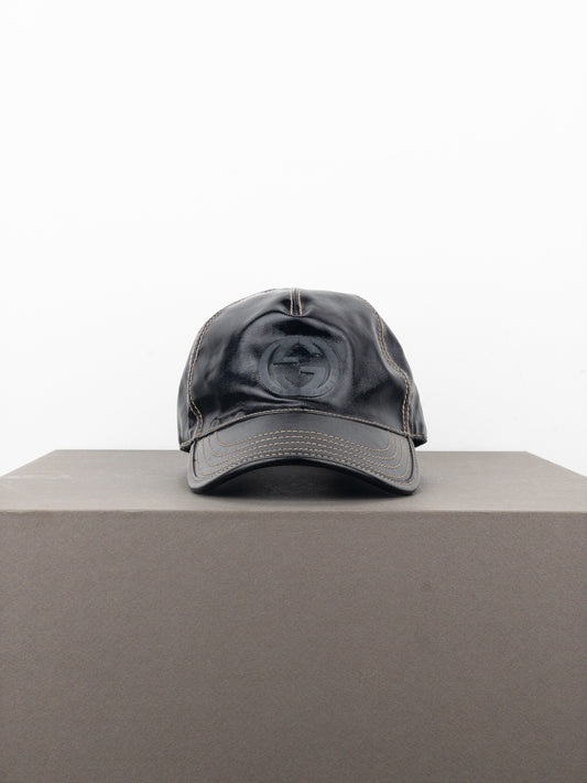 Gucci by Tom Ford 1990s Patent Leather Logo Baseball Cap
