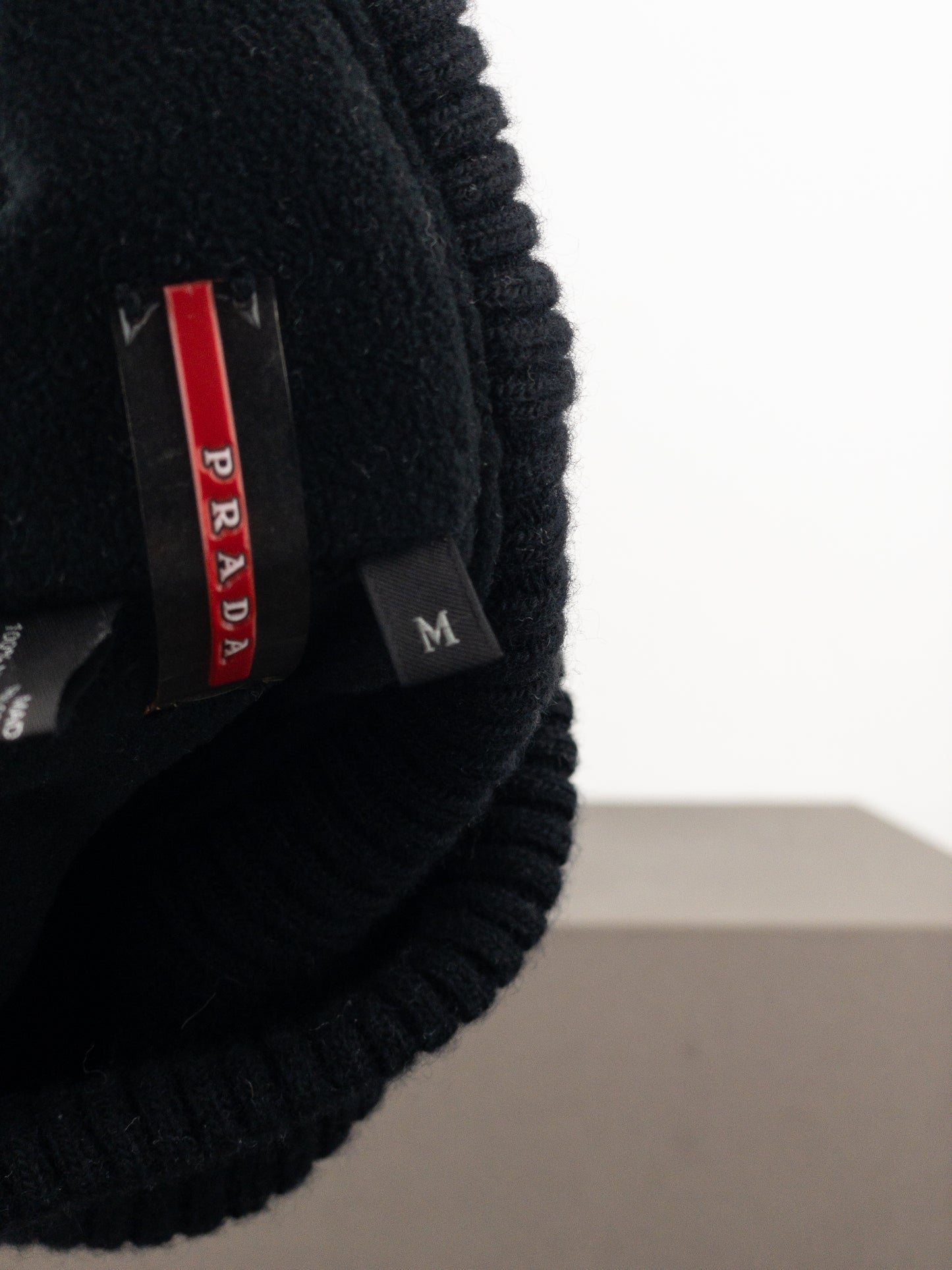 Prada 2000s Linea Rossa Red Tab Technical Hybrid Beanie