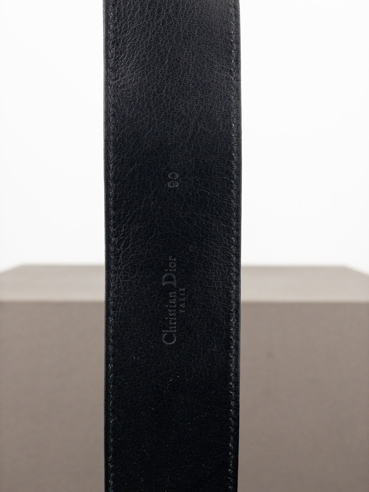 Dior by Galliano SS05 Peace Sign Logo Buckle Leather Belt