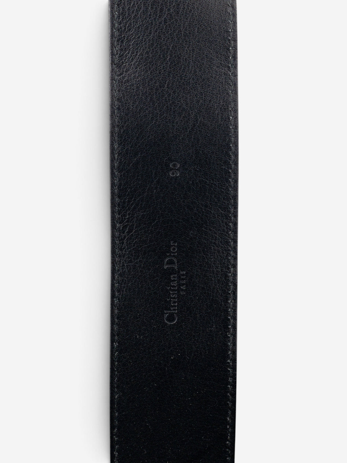 Dior by Galliano SS05 Peace Sign Logo Buckle Leather Belt