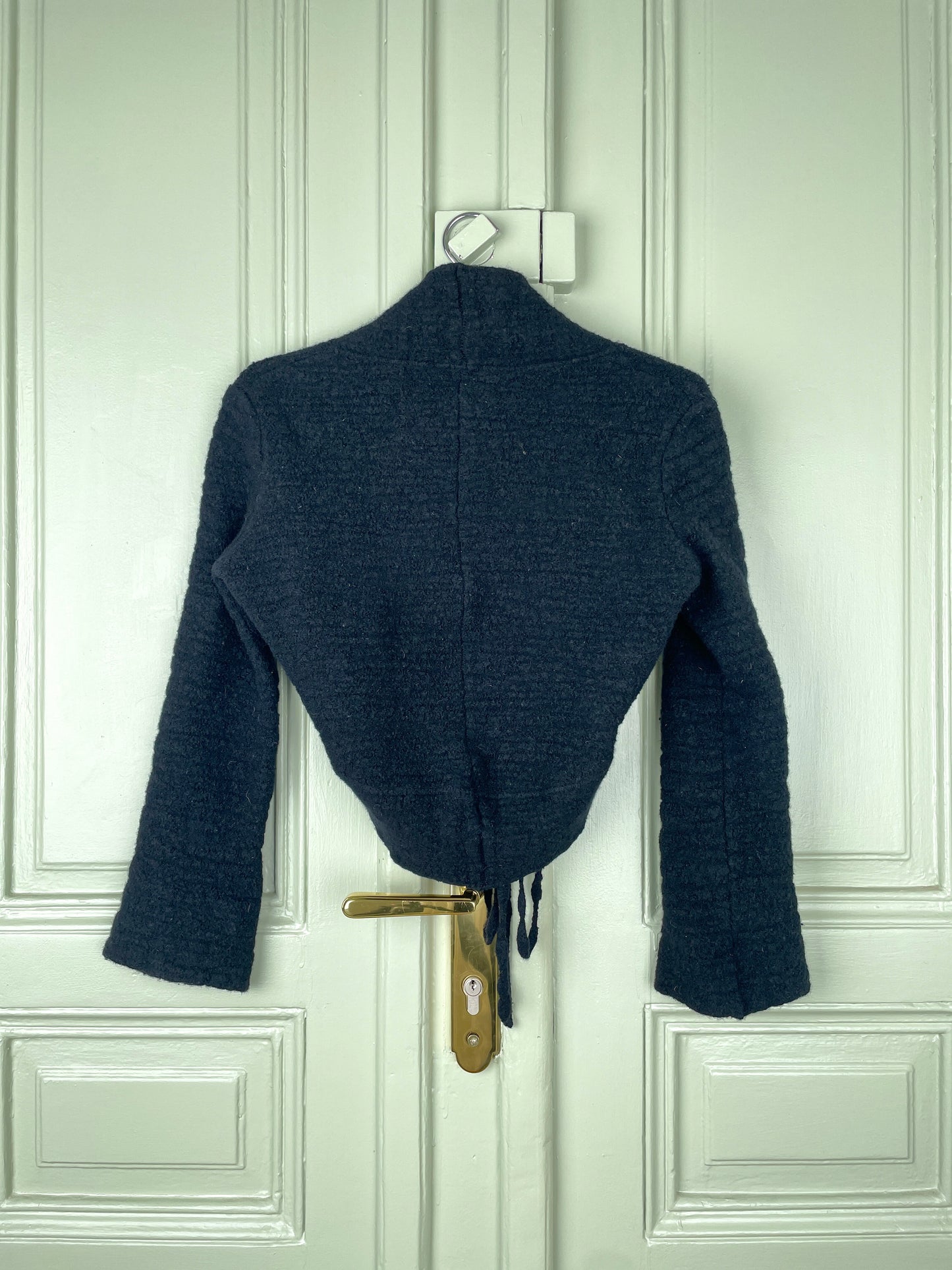 Ann Demeulemeester 2000s Cropped Tie Cardigan