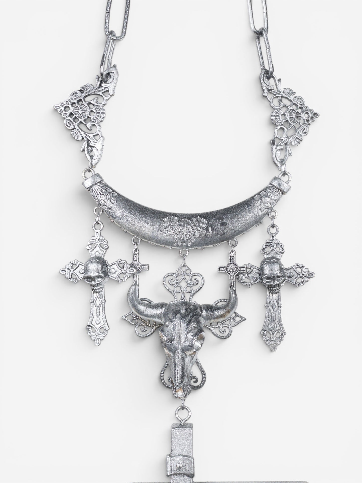 Jean Paul Gaultier AW94 Sample Oversized Cross Bullhead Necklace – photo 5