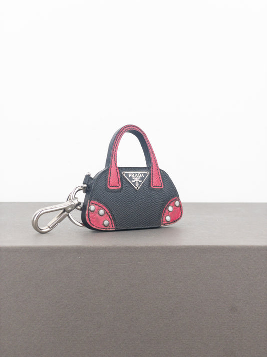 Prada Saffiano Bag Charm Keychain