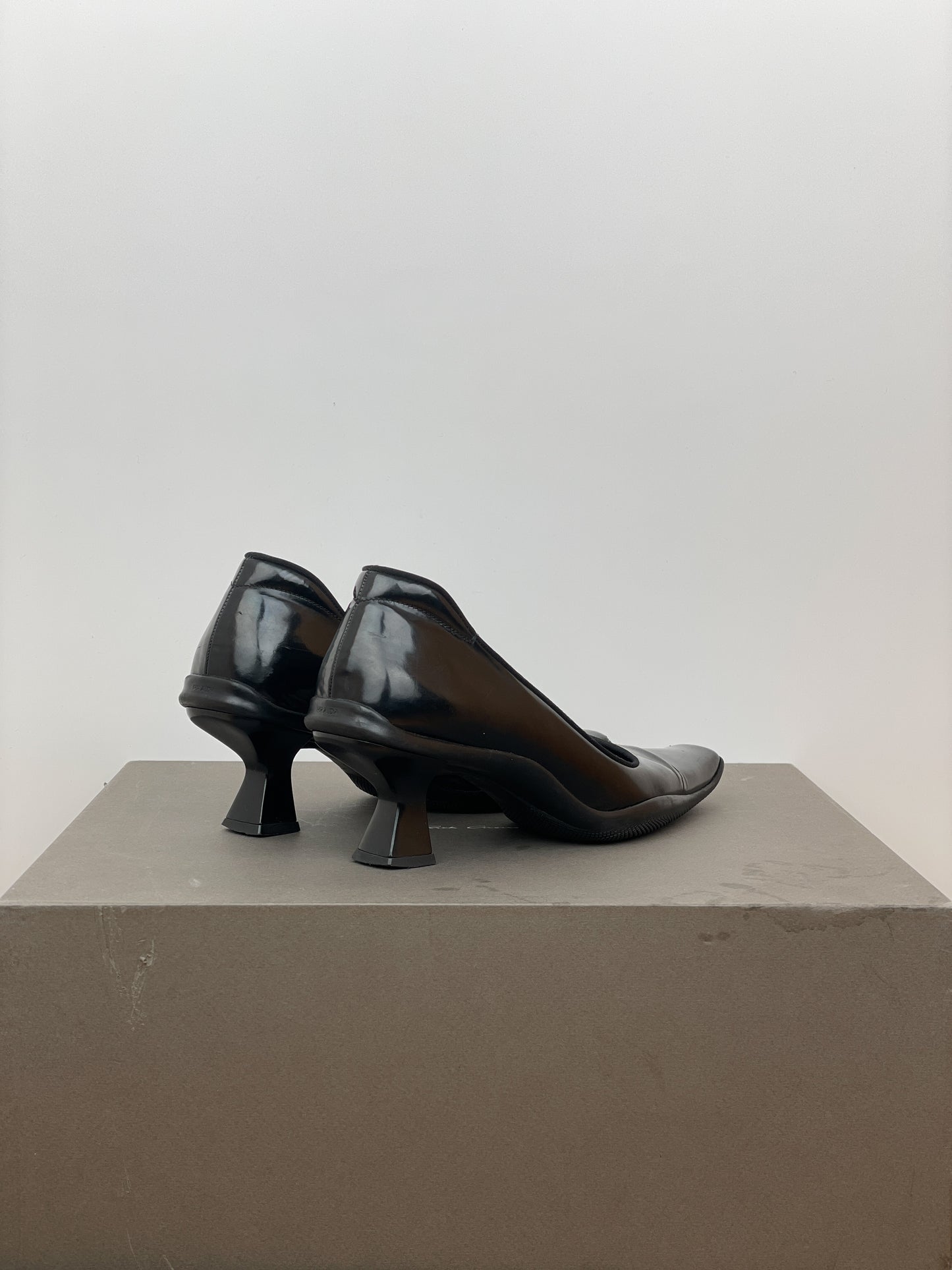 Prada AW99 Square-Toe Sports Kitten Pump Heels