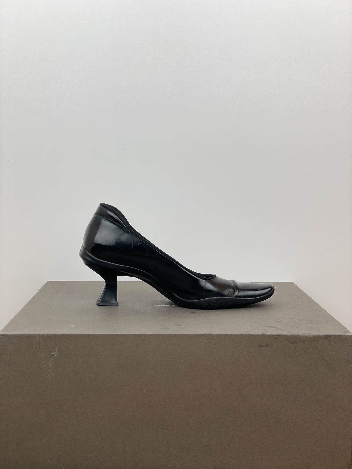Prada AW99 Square-Toe Sports Kitten Pump Heels