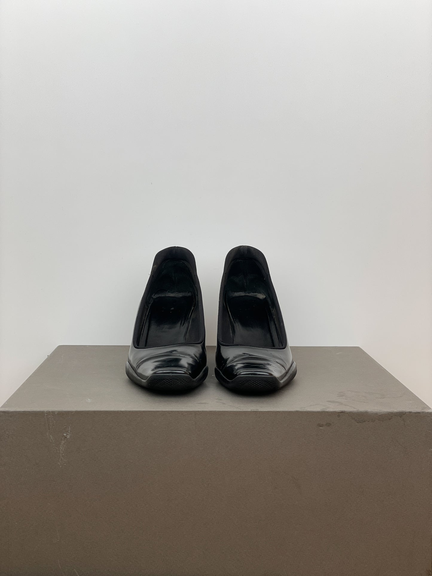 Prada AW99 Square-Toe Sports Kitten Pump Heels