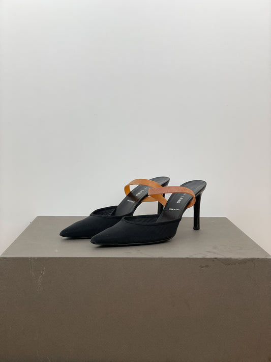 Helmut Lang AW02 Pointed Rubber Band Sandal Heels