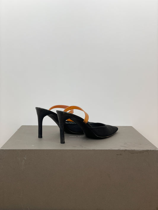 Helmut Lang AW02 Pointed Rubber Band Sandal Heels