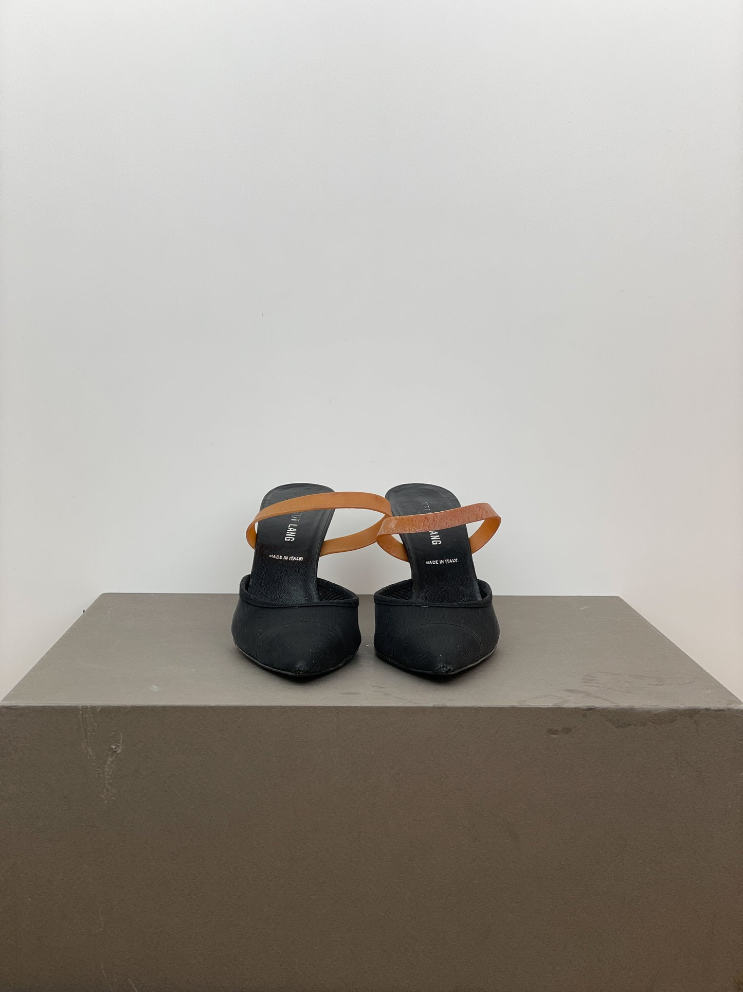 Helmut Lang AW02 Pointed Rubber Band Sandal Heels