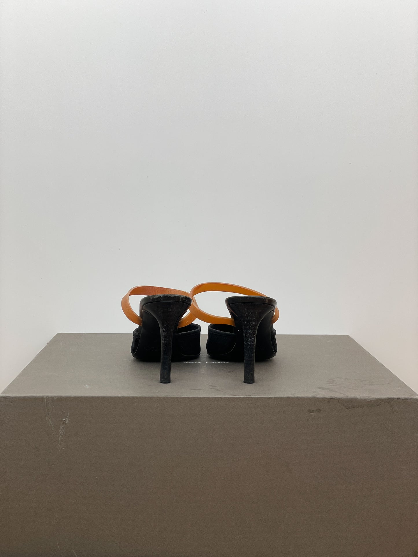Helmut Lang AW02 Pointed Rubber Band Sandal Heels