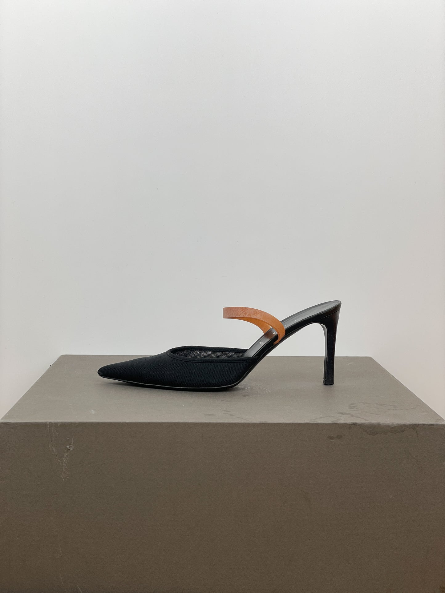 Helmut Lang AW02 Pointed Rubber Band Sandal Heels