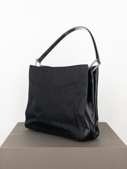 Prada AW98 Vitello Metallo Metal Handle Shoulder Bag