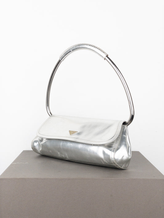 Prada SS03 Metal Handle ‘Vernice Swing’ Shoulder Bag
