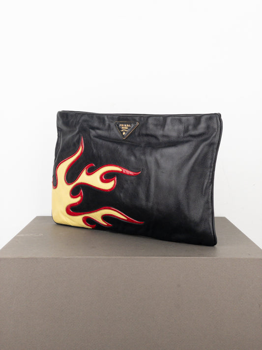 Prada SS12 Limited Edition ‘Flame’ Leather Clutch