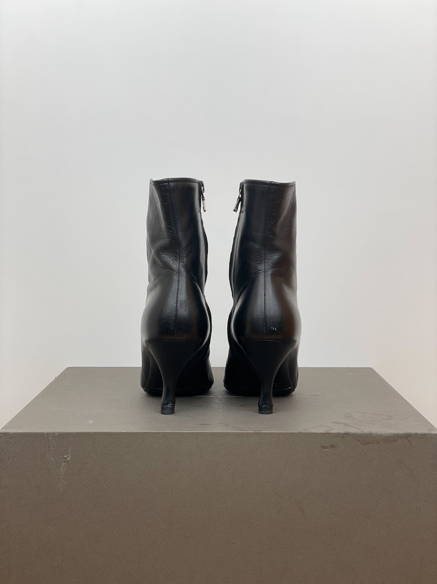Prada 2000s Pointed-Toe Kitten Heel Ankle Boots