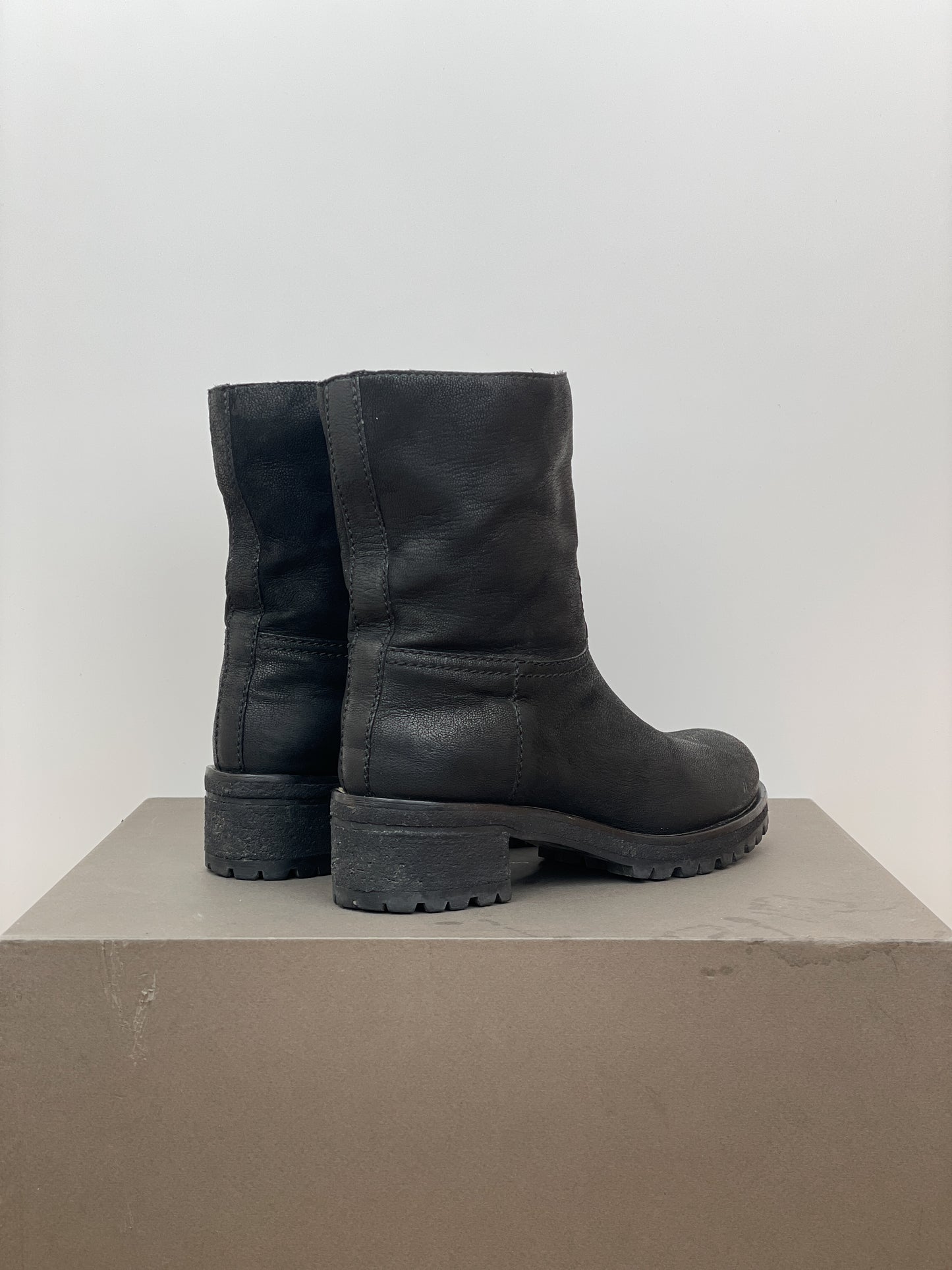 Prada AW99 Lugsole Biker Ankle Work Boots